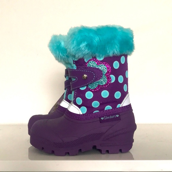 Skechers Other - SKECHERS girls purple polka dot boots - NEW Size 6